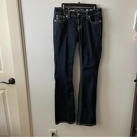 Miss Me Dark Wash Embellished Low Rise Jeans - Picture 1 of 5